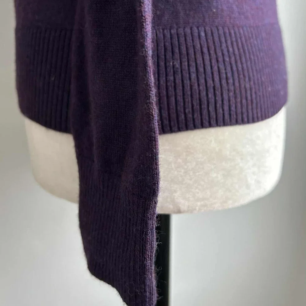 Banana Republic Rosettes & Sequins Embellished Deep Grape Merino Cardigan – US S - Picture 10 of 11
